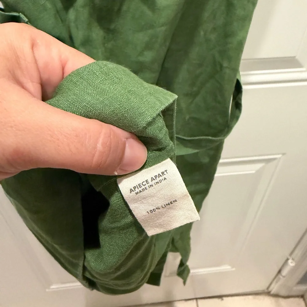 Apiece Apart Catania Wrap Linen Shirtdress green size small